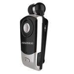Auricular Bluetooth Antifurto com Cabo Retrátil F960 CSR4.1, Lembrete de Vibração de Chamadas, Preto, Branco, Prateado