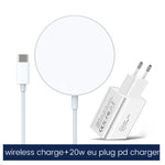 XJ-31 Conjunto de Carregador Sem Fios Magnético 2 em 1 15W + Carregador de Viagem PD 20W USB-C / Type-C para Série iPhone 12, Plugue UE, Plugue EUA, Plugue Reino Unido