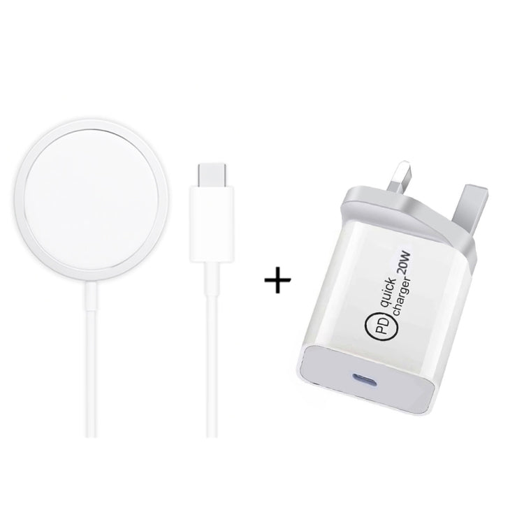 XJ-31 Conjunto de Carregador Sem Fios Magnético 2 em 1 15W + Carregador de Viagem PD 20W USB-C / Type-C para Série iPhone 12, Plugue UE, Plugue EUA, Plugue Reino Unido