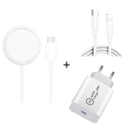 XJ-32 Carregador 3 em 1 15W de Carregamento Sem Fios por Sucção Magnética + Carregador de Viagem PD 20W USB-C / Type-C + Cabo de Carga Rápida USB-C / Type-C para 8 Pinos para Série iPhone, Plugue US, Plugue EU, Plugue UK