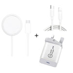 XJ-32 Carregador 3 em 1 15W de Carregamento Sem Fios por Sucção Magnética + Carregador de Viagem PD 20W USB-C / Type-C + Cabo de Carga Rápida USB-C / Type-C para 8 Pinos para Série iPhone, Plugue US, Plugue EU, Plugue UK