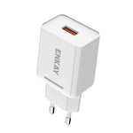 ENKAY Hat-Prince T006-1 Adaptador de Corrente para Viagem com Carregamento Rápido USB QC 3.0 18W, Ficha EU