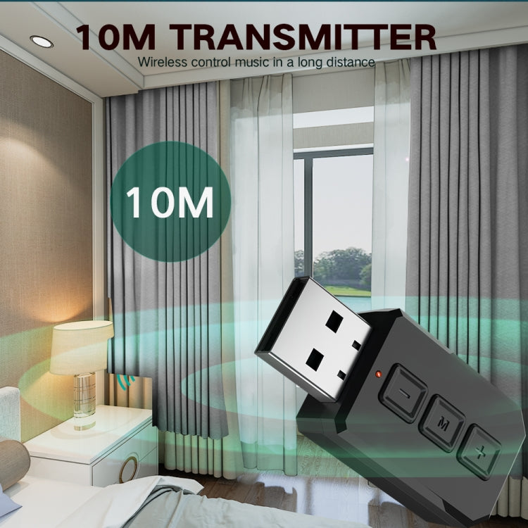 RT02 Adaptador de áudio USB Bluetooth Recebe e transmite Bluetooth 5.0 dois em um Conversa mãos-livres Receptor Bluetooth para carro