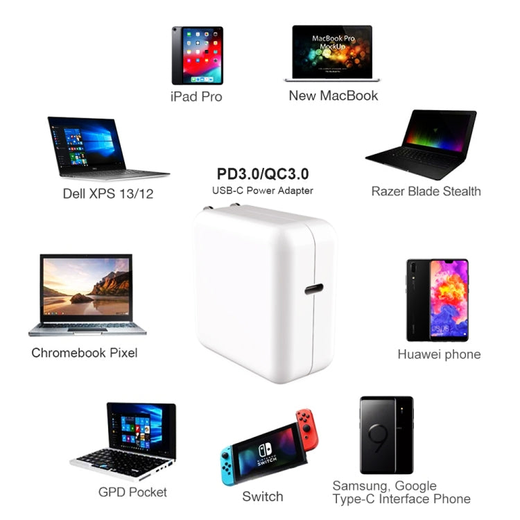 PD-96W Adaptador de Energia PD USB-C / Tipo-C 96W para Portátil MacBook Pro 16 polegadas (A2141), Ficha UE, Ficha EUA, Ficha Reino Unido, Ficha AU