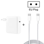 PD-96W Adaptador PD USB-C / Tipo-C 96W para Portátil + Cabo de Carregamento Rápido USB-C / Tipo-C para USB-C / Tipo-C 5A 2m para MacBook Pro, Ficha UE, Ficha EUA, Ficha Reino Unido