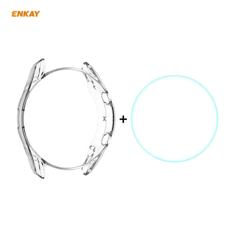 2 in 1 ENKAY Hat-Prince Transparent Soft TPU Case + 0.2mm 9H 2.15D Curved Edge Tempered Glass Film, For Samsung Galaxy Watch 3 45mm