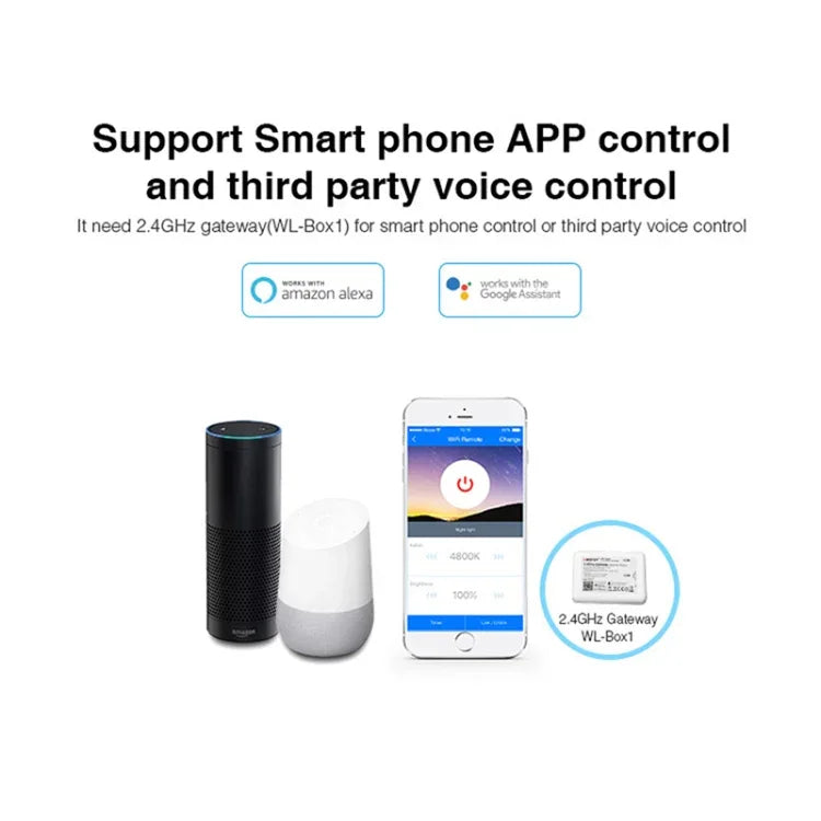 FUT017 Lâmpada LED Dupla Branca 6W 2.4GHZ RF Controlável Wifi, CCT Ajustável, Dimerizável