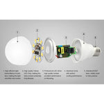 FUT017 Lâmpada LED Dupla Branca 6W 2.4GHZ RF Controlável Wifi, CCT Ajustável, Dimerizável