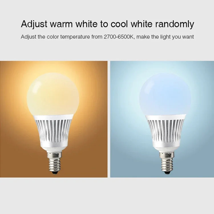 FUT013 Lâmpada LED 5W E14 RGB + CCT AC100~240v 2.4g WiFi Controlo Remoto Dimerizável