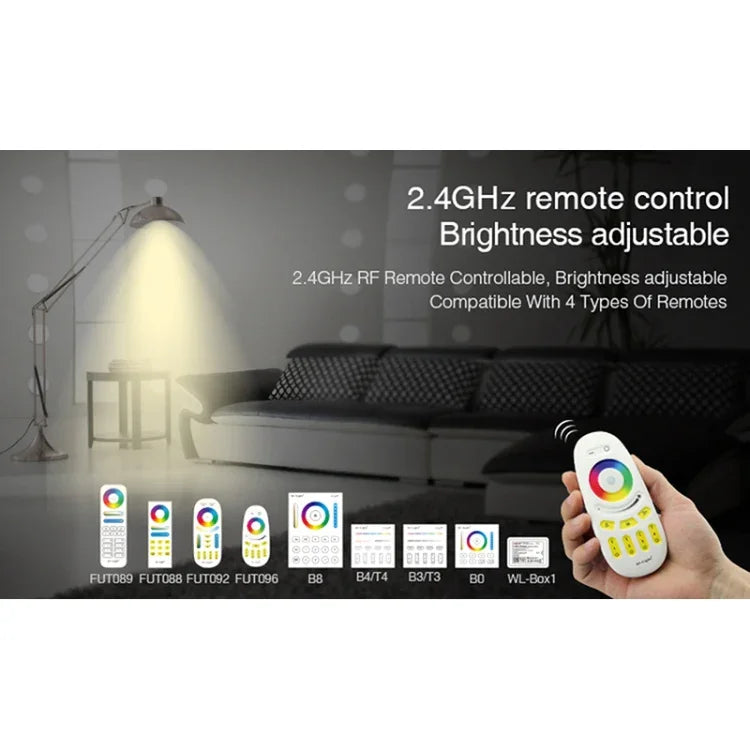 FUT013 Lâmpada LED 5W E14 RGB + CCT AC100~240v 2.4g WiFi Controlo Remoto Dimerizável