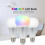 FUT012 Lâmpada LED E27 9W RGB + CCT 100V-240V Cor Completa Controlo Remoto Lâmpada Inteligente WiFi 2.4G Sem Fios