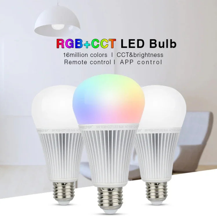 FUT012 Lâmpada LED E27 9W RGB + CCT 100V-240V Cor Completa Controlo Remoto Lâmpada Inteligente WiFi 2.4G Sem Fios