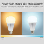 FUT012 Lâmpada LED E27 9W RGB + CCT 100V-240V Cor Completa Controlo Remoto Lâmpada Inteligente WiFi 2.4G Sem Fios