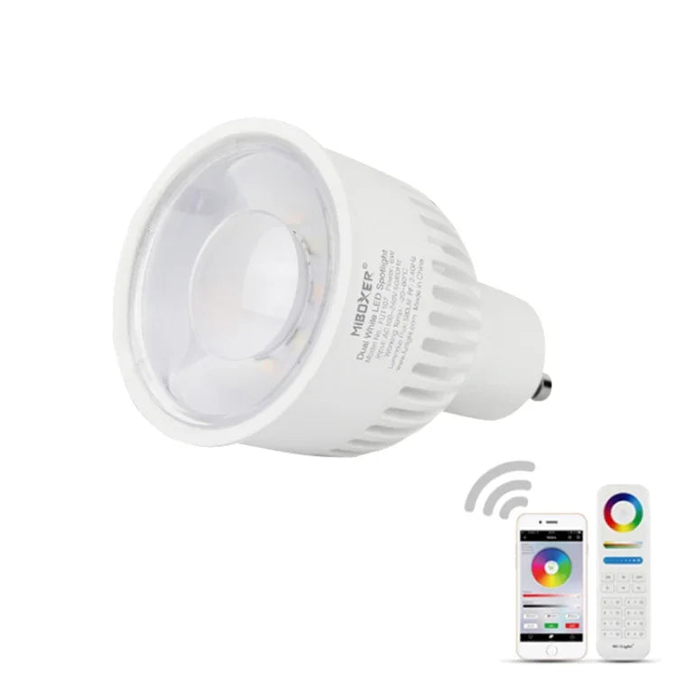 FUT107 GU10 Lâmpada LED 6W Dupla Branco CCT Holofote para Quarto e Sala de Estar