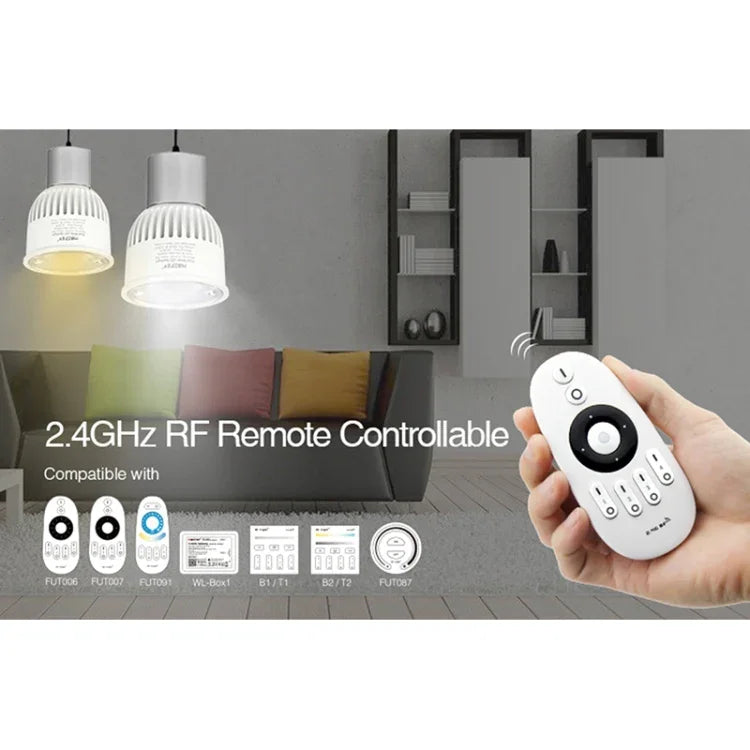 FUT107 GU10 Lâmpada LED 6W Dupla Branco CCT Holofote para Quarto e Sala de Estar