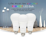 FUT105 Lâmpada LED 12W RGB + CCT E27 Luz Interior 2.4G Controlo Remoto APP para Smartphone Quarto Sala AC100~240V
