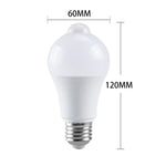 Luz LED Impermeável com Sensor de Movimento Sensor Infravermelho Lâmpada Sensor LED E27 Luz Branca