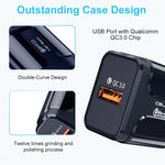 LZ-023 Carregador Portátil de Viagem USB 18W QC 3.0 + Cabo de Dados USB para 8 Pinos 3A, Ficha EU, Cabo de Dados 8 Pinos, Ficha EU