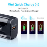 LZ-023 Carregador de Viagem USB Portátil 18W QC 3.0 + Cabo de Dados USB para Type-C 3A, Plugue EU, Cabo de Dados Type-C, Plugue EU
