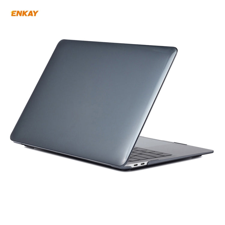ENKAY Conjunto 3 em 1 de Capa Protetora Cristal para Portátil + Filme de Teclado TPU Versão UE + Conjunto de Tampas Anti-poeira para MacBook Air 13,3 polegadas A1932 (2018), Para MacBook Air 13,3 polegadas A1932 (2018)