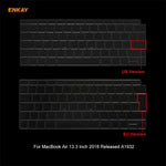 ENKAY Conjunto 3 em 1 de Capa Protetora Cristal para Portátil + Filme de Teclado TPU Versão UE + Conjunto de Tampas Anti-poeira para MacBook Air 13,3 polegadas A1932 (2018), Para MacBook Air 13,3 polegadas A1932 (2018)