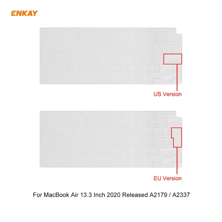 ENKAY 3 em 1 capa protetora mate para portátil + película de teclado TPU versão UE + conjunto de tampas anti-poeira para MacBook Air 13,3 polegadas A2179 & A2337 (2020), para MacBook Air 13,3 polegadas A2179 (2020)