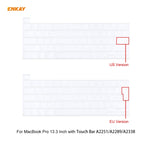 ENKAY 3 em 1 capa protetora cristal para portátil + película de teclado TPU versão UE + conjunto de tampas anti-poeira para MacBook Pro 13,3 polegadas A2251 & A2289 & A2338 (com Touch Bar), para MacBook Pro 13,3 polegadas A2251 (com Touch Bar)