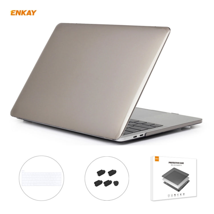 ENKAY 3 em 1 capa protetora cristal para portátil + película de teclado TPU versão UE + conjunto de tampas anti-poeira para MacBook Pro 16 polegadas A2141 (com Touch Bar), para MacBook Pro 16 polegadas A2141 (com Touch Bar)