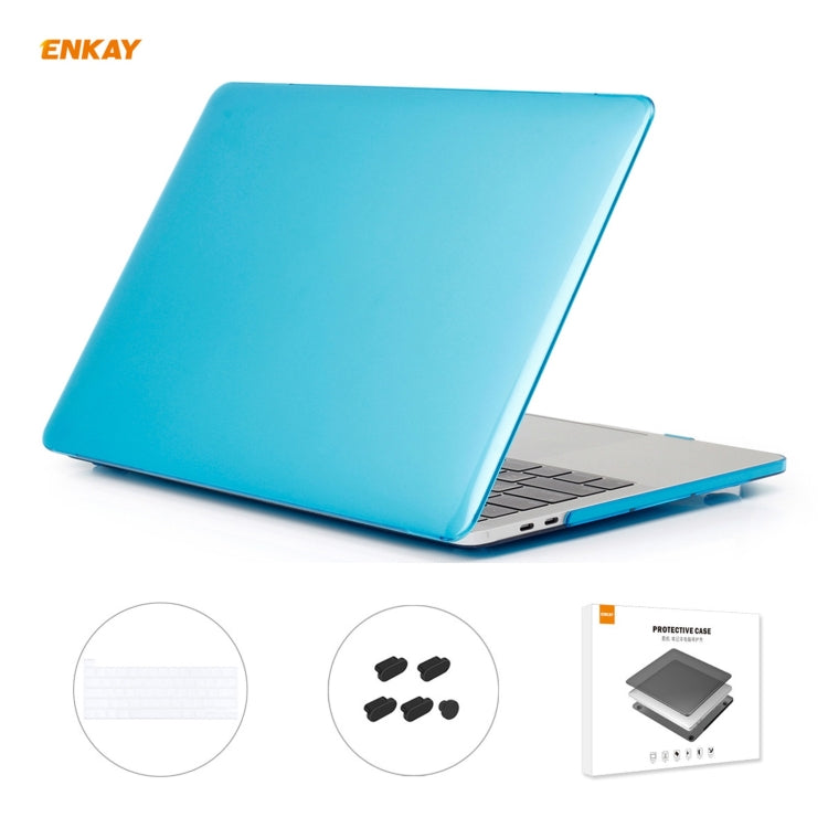 ENKAY 3 em 1 capa protetora cristal para portátil + película de teclado TPU versão UE + conjunto de tampas anti-poeira para MacBook Pro 16 polegadas A2141 (com Touch Bar), para MacBook Pro 16 polegadas A2141 (com Touch Bar)
