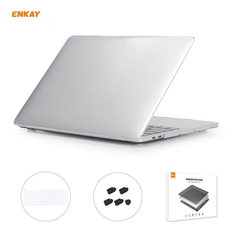 ENKAY 3 em 1 capa protetora cristal para portátil + película de teclado TPU versão UE + conjunto de tampas anti-poeira para MacBook Pro 16 polegadas A2141 (com Touch Bar), para MacBook Pro 16 polegadas A2141 (com Touch Bar)