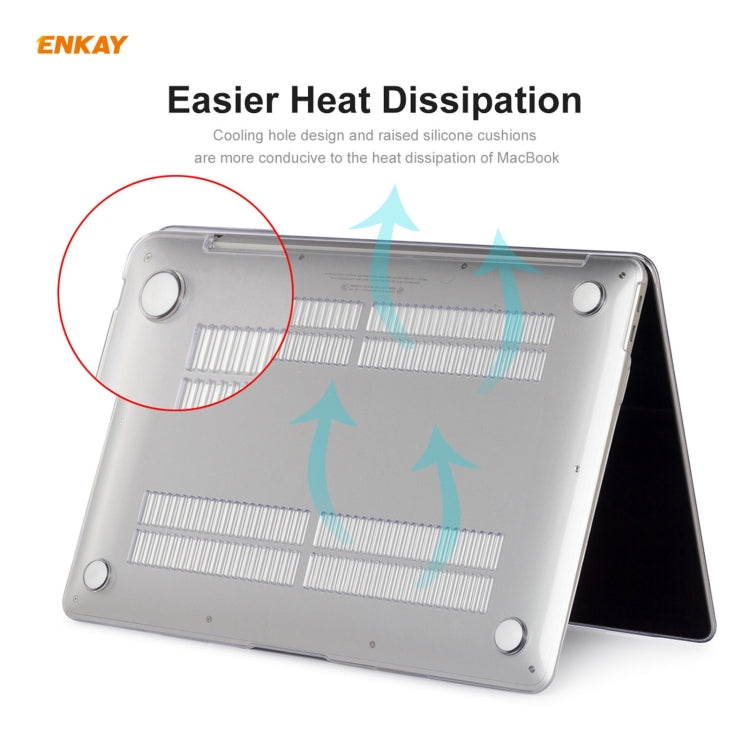 ENKAY 3 em 1 capa protetora cristal para portátil + película de teclado TPU versão UE + conjunto de tampas anti-poeira para MacBook Pro 16 polegadas A2141 (com Touch Bar), para MacBook Pro 16 polegadas A2141 (com Touch Bar)
