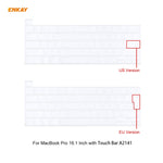 ENKAY 3 em 1 capa protetora cristal para portátil + película de teclado TPU versão UE + conjunto de tampas anti-poeira para MacBook Pro 16 polegadas A2141 (com Touch Bar), para MacBook Pro 16 polegadas A2141 (com Touch Bar)