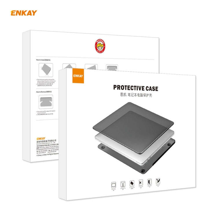 ENKAY 3 em 1 capa protetora cristal para portátil + película de teclado TPU versão UE + conjunto de tampas anti-poeira para MacBook Pro 16 polegadas A2141 (com Touch Bar), para MacBook Pro 16 polegadas A2141 (com Touch Bar)