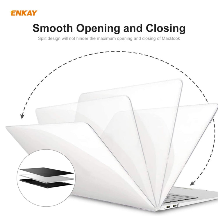 ENKAY 3 em 1 capa protetora cristal para portátil + película de teclado TPU versão UE + conjunto de tampas anti-poeira para MacBook Pro 16 polegadas A2141 (com Touch Bar), para MacBook Pro 16 polegadas A2141 (com Touch Bar)