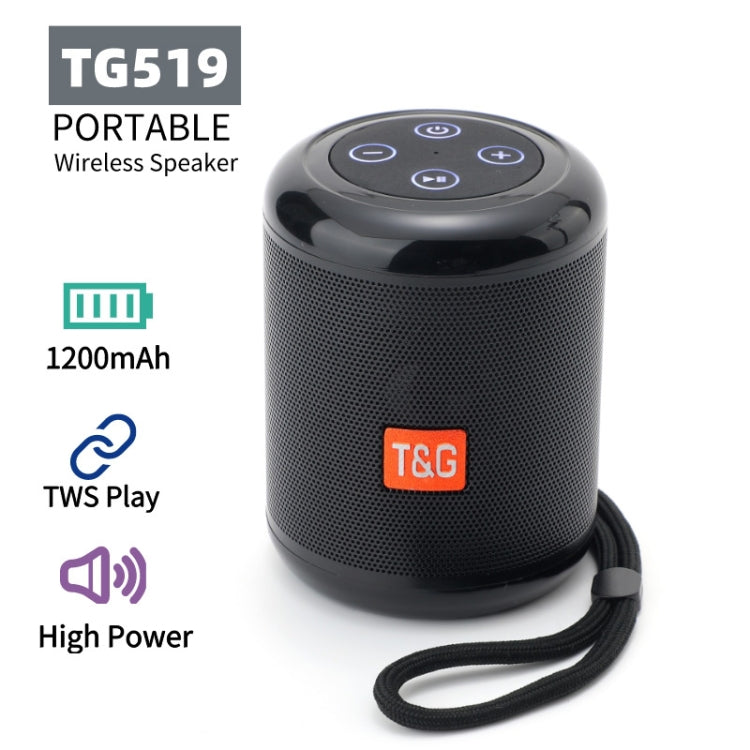 T&G TG519 Altifalante Bluetooth Portátil HiFi TWS Subwoofer Coluna Sem Fios para Exterior Suporta Cartão TF / FM / AUX 3,5mm / Disco U / Chamadas Mãos Livres