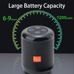 T&G TG519 Altifalante Bluetooth Portátil HiFi TWS Subwoofer Coluna Sem Fios para Exterior Suporta Cartão TF / FM / AUX 3,5mm / Disco U / Chamadas Mãos Livres