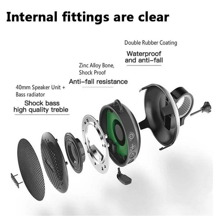 S360 Altifalante Bluetooth Portátil para Bicicletas Exterior IPX7 à Prova de Água, à Prova de Pó e Choques, Suporta TF