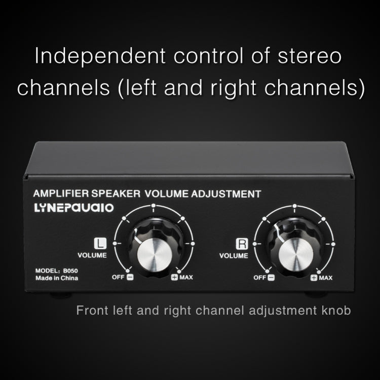 B050 Controlador Passivo de Ajuste de Volume para Altifalantes, Ajuste Independente de Volume para Canal Esquerdo e Direito, 150W por Canal, B050