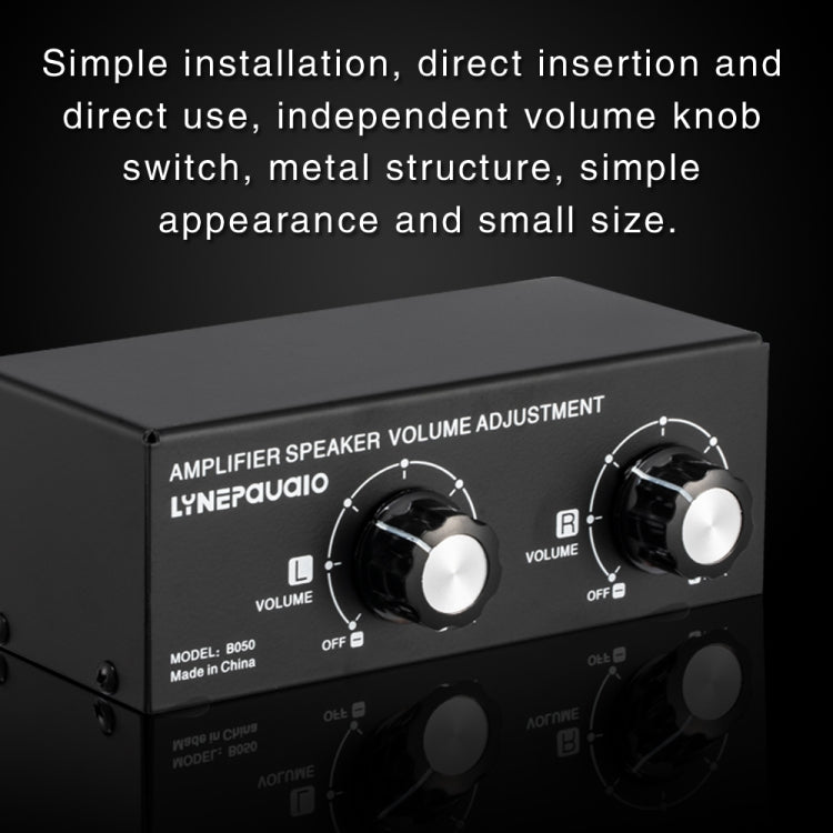 B050 Controlador Passivo de Ajuste de Volume para Altifalantes, Ajuste Independente de Volume para Canal Esquerdo e Direito, 150W por Canal, B050