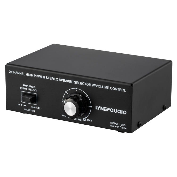 B051 Comutador de Seleção de Amplificador de Potência e Altifalante 2 Entradas e 1 Saída com Ajuste de Volume, 2 Amplificadores de Potência, Comutador de Áudio, Distribuidor, Comparador, B051