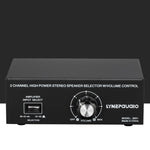 B051 Comutador de Seleção de Amplificador de Potência e Altifalante 2 Entradas e 1 Saída com Ajuste de Volume, 2 Amplificadores de Potência, Comutador de Áudio, Distribuidor, Comparador, B051