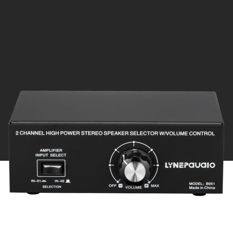 B051 Comutador de Seleção de Amplificador de Potência e Altifalante 2 Entradas e 1 Saída com Ajuste de Volume, 2 Amplificadores de Potência, Comutador de Áudio, Distribuidor, Comparador, B051