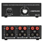 B051 Comutador de Seleção de Amplificador de Potência e Altifalante 2 Entradas e 1 Saída com Ajuste de Volume, 2 Amplificadores de Potência, Comutador de Áudio, Distribuidor, Comparador, B051