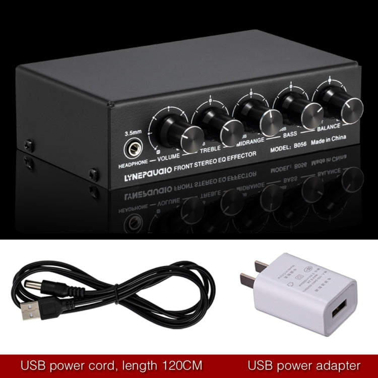 Misturador de 3 Canais Amplificador Estéreo Frontal Ajustador de Graves / Médios / Agudos, Alimentação USB 5V, Ficha US, B056