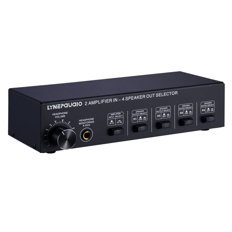 Comutador de Som Amplificador de Potência 2-em-4 Saídas B032, Qualidade de Som Sem Perdas, 300W Por Canal, Distribuidor Comutador Comparador com Função de Monitorização de Auscultadores / Entrada de Áudio, B032