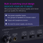 Comutador de Som Amplificador de Potência 2-em-4 Saídas B032, Qualidade de Som Sem Perdas, 300W Por Canal, Distribuidor Comutador Comparador com Função de Monitorização de Auscultadores / Entrada de Áudio, B032