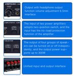 Comutador de Som Amplificador de Potência 2-em-4 Saídas B032, Qualidade de Som Sem Perdas, 300W Por Canal, Distribuidor Comutador Comparador com Função de Monitorização de Auscultadores / Entrada de Áudio, B032