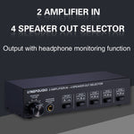 Comutador de Som Amplificador de Potência 2-em-4 Saídas B032, Qualidade de Som Sem Perdas, 300W Por Canal, Distribuidor Comutador Comparador com Função de Monitorização de Auscultadores / Entrada de Áudio, B032