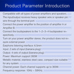 Comutador de Som Amplificador de Potência 2-em-4 Saídas B032, Qualidade de Som Sem Perdas, 300W Por Canal, Distribuidor Comutador Comparador com Função de Monitorização de Auscultadores / Entrada de Áudio, B032