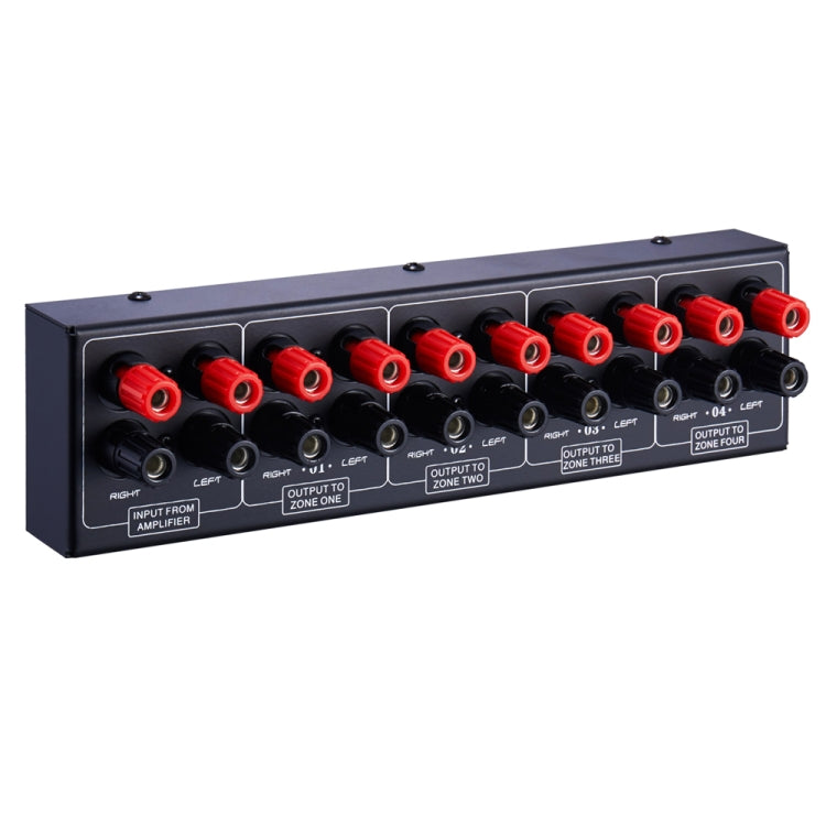 Distribuidor de Som Amplificador 1 Entrada e 4 Saídas, Fonte de Som para 4 Áreas, Painel de Distribuição de Sinal, Entrada de Áudio Única, 300W Por Canal, B030
